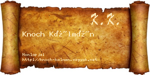 Knoch Kálmán névjegykártya